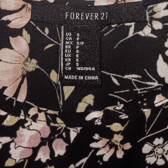 Women Forever 21 Black Floral Maxi Dress- Size S - Picture 7 of 7